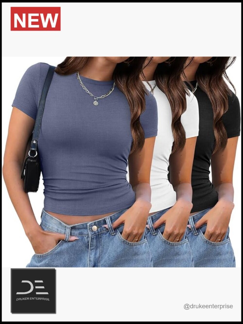 3pk Short Sleeve Crew Neck Slim Fit T-Shirts